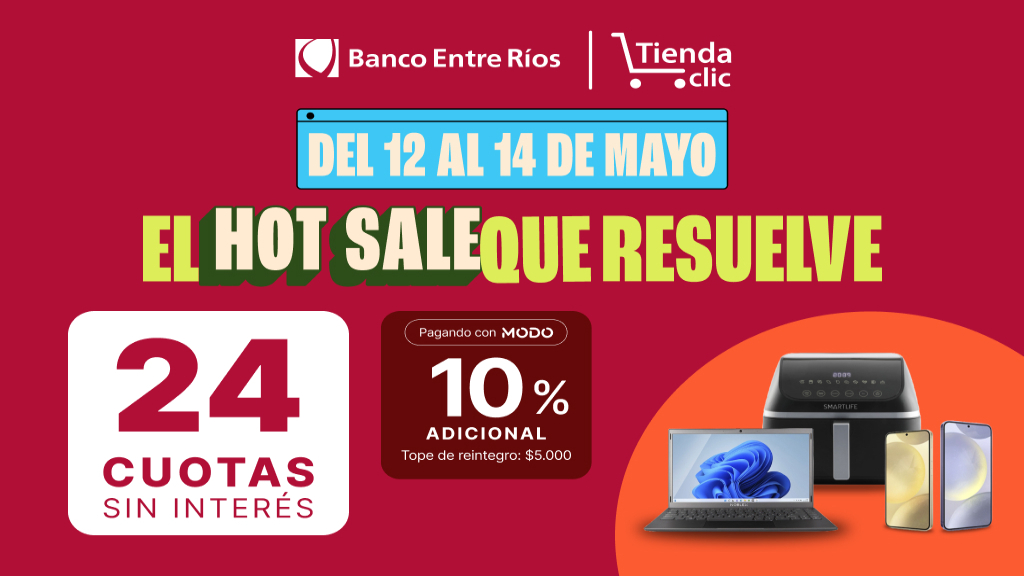 Banco Entre Ríos y Tienda Clic ofrecen ¡hasta 24 cuotas sin interés!