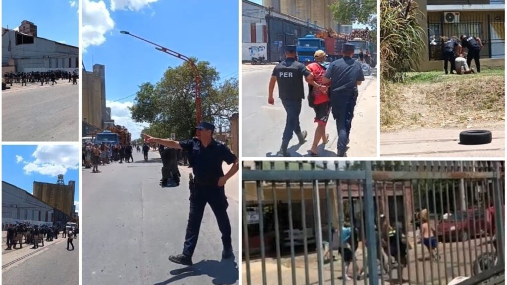 Paro, represión y conciliación obligatoria en el puerto uruguayense