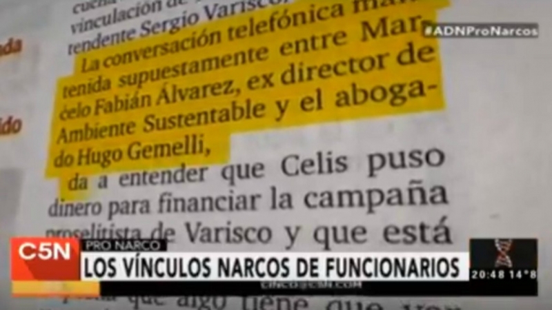 El informe de la TV que vincula a Varisco con los narcos en Paraná