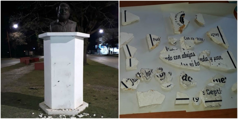 Vandalizaron el busto de Osvaldo Bayer