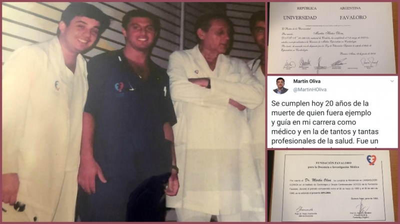 Oliva homenajeó a Favaloro tras haber sido su alumno como médico