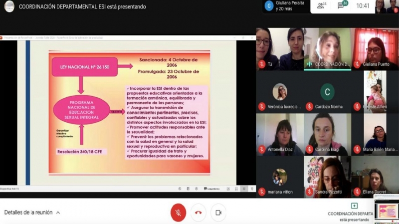 Desde el área de la Mujer se realizó una capacitación interna en Educación Sexual Integral