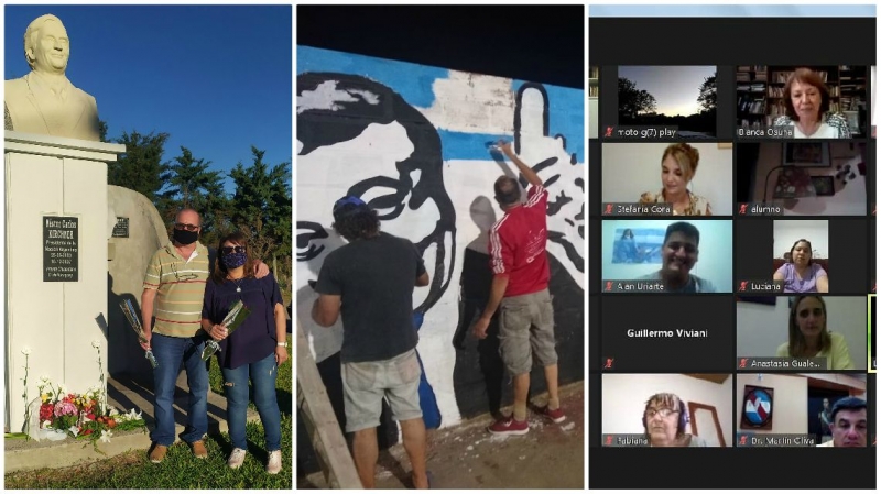 Flores, mural y la apertura de una básica en el recuerdo uruguayense a Néstor