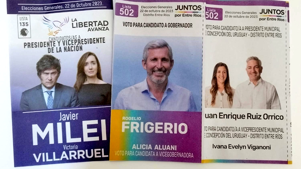 JXC hace llegar boletas de Milei, Frigerio y Orrico