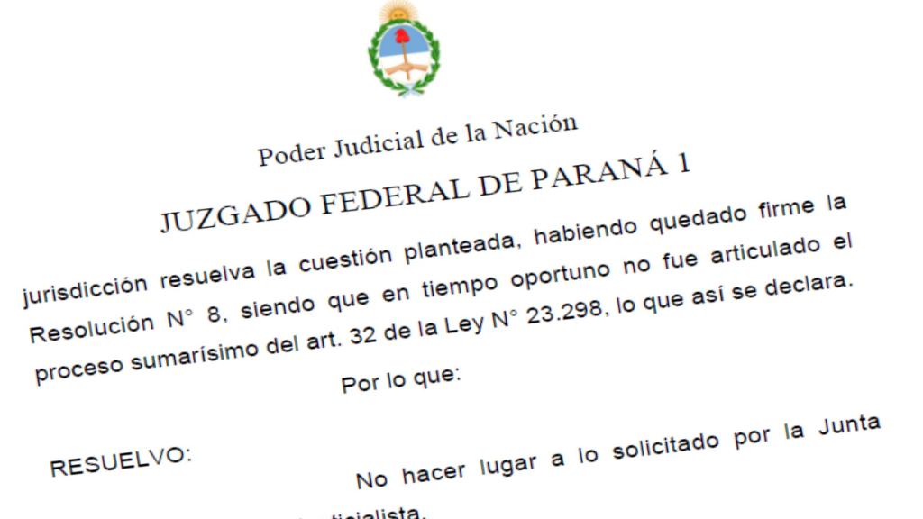 La justicia rechazó la apelación de PAR