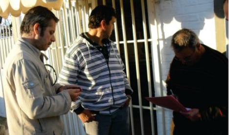 Barberán y Scelzi de recorrida en los barrios