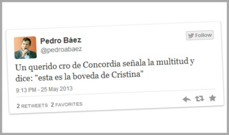 Báez twiteó sobre la década ganada: 