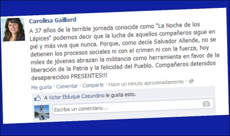 “La lucha de aquellos compañeros sigue en pié y más viva que nunca”, dijo Gaillard