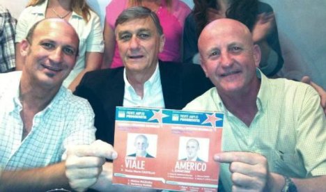 Américo Schvartzman, Hermes Binner y Lisandro Viale | Imagen: Página Política