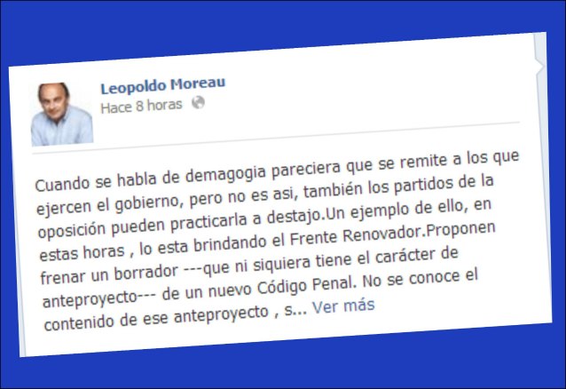 Imagen: Facebook de Leopoldo Moreau