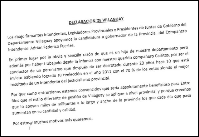 Espaldarazo a Fuertes de parte de la dirigencia del PJ villaguense