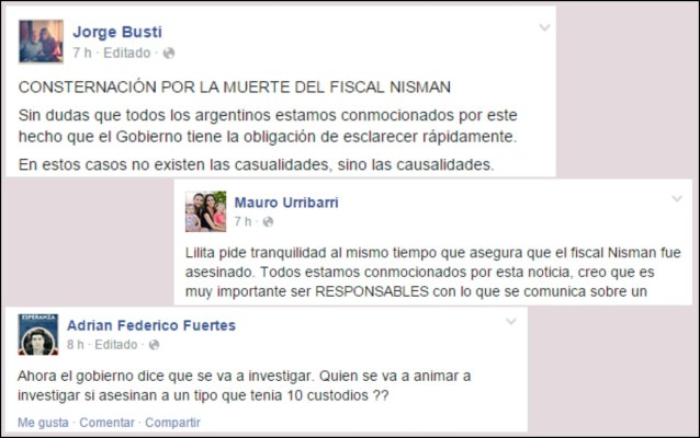 Las redes sociales y los políticos entrerrianos ante la muerte de Nisman