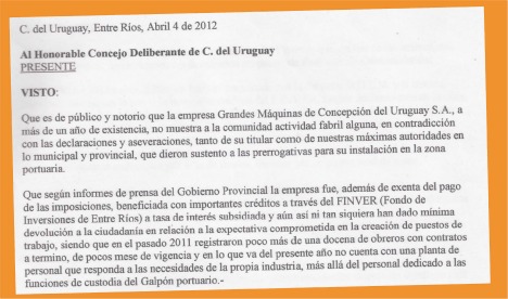 GEN: al Concejo Deliberante para pedir datos sobre las cosechadoras