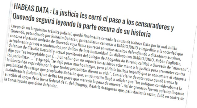 Se cerró la causa contra Diario Junio al que le exigían el fin de una publicación