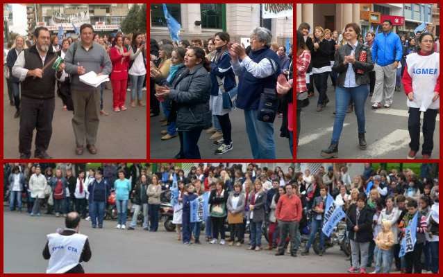 Precandidatos en la marcha docentes