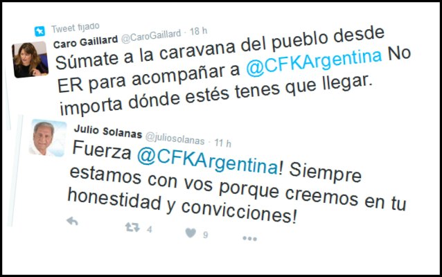 Solanas, Gaillard y Barreto convocan a movilizarse por CFK