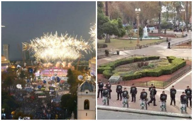 El 25 de Mayo en dos fotos: 2015 y 2016