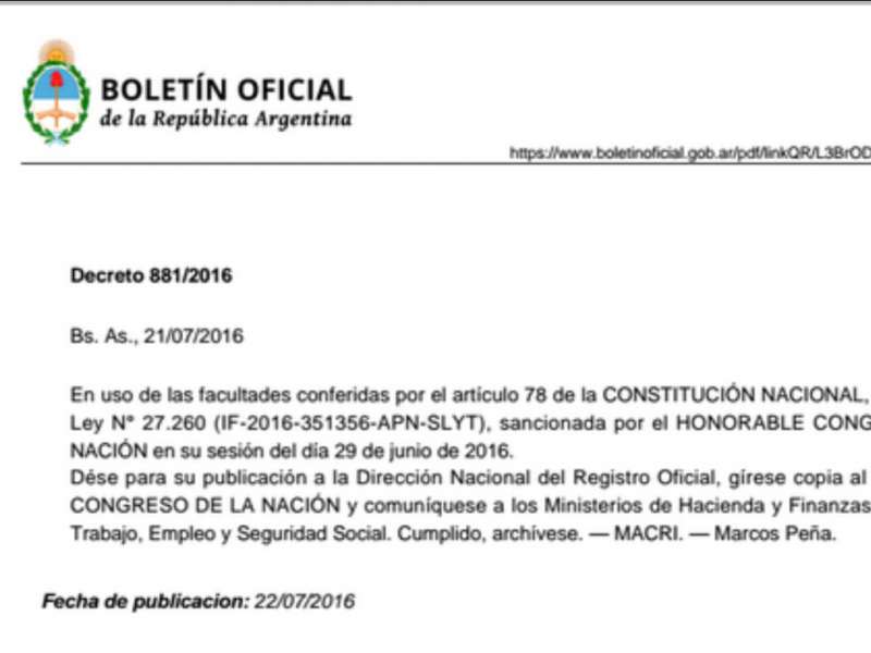 Promulgaron la ley de pago a jubilados y blanqueo de capitales