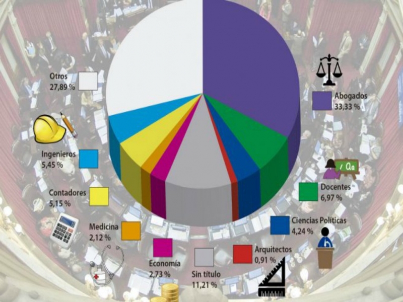 Las profesiones más difundidas entre los legisladores nacionales