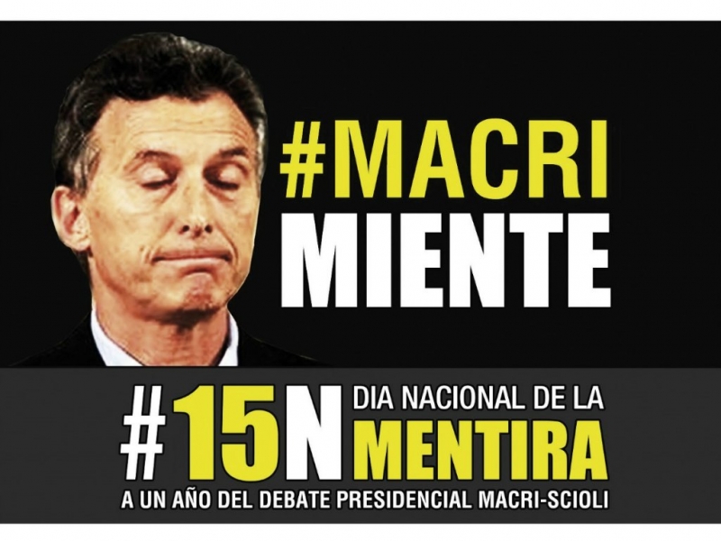 Descamisados festeja el “Día nacional de la Mentira” a un año de las promesas de Macri