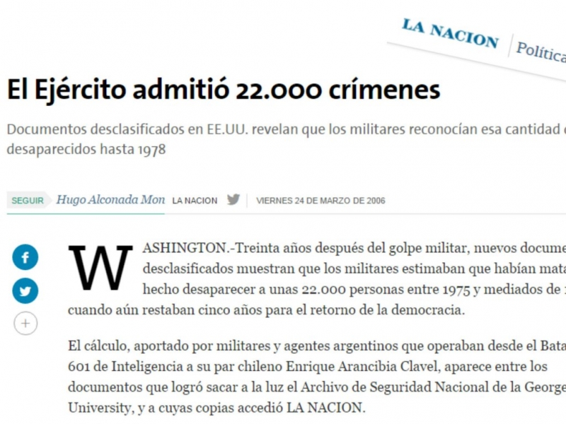 La nota de La Nación sobre los desaparecidos que recomendó Busti leer al macrismo