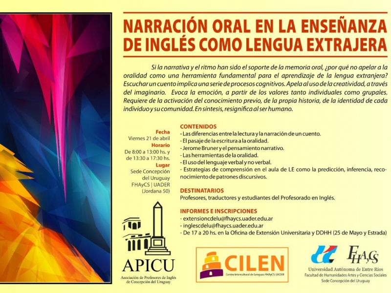 Actividad en la Uader: “Narración oral en la enseñanza de Inglés como lengua extranjera”